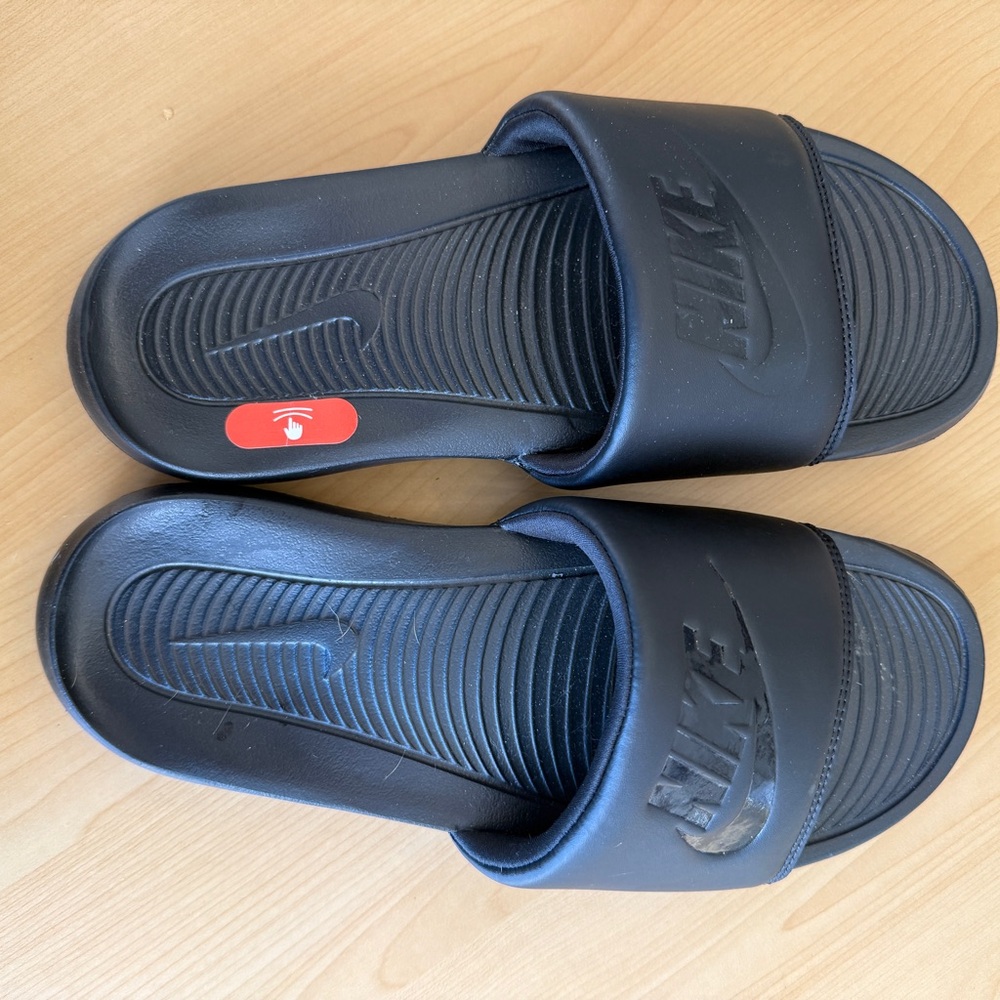 Nike Black Slide Sandals with Logo